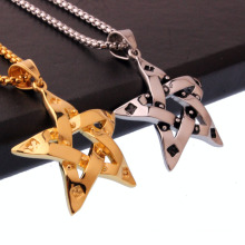 Nuevos encantos de estrellas collar de joyería de acero inoxidable